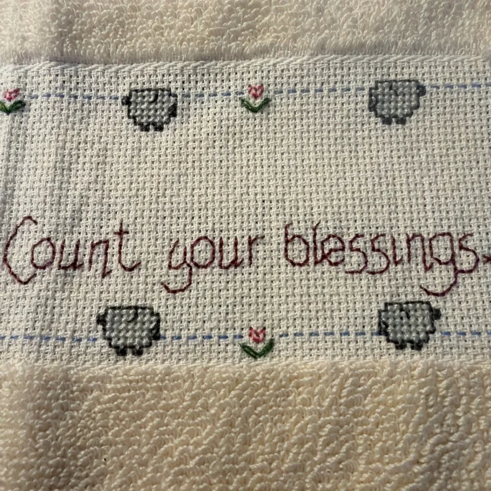 Handmade Cross Stitch Hand Towel 